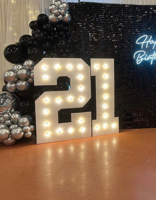 Flat light marquee numbers